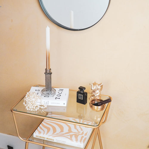 Candle holder - Glass - Smokey - 8x15cm